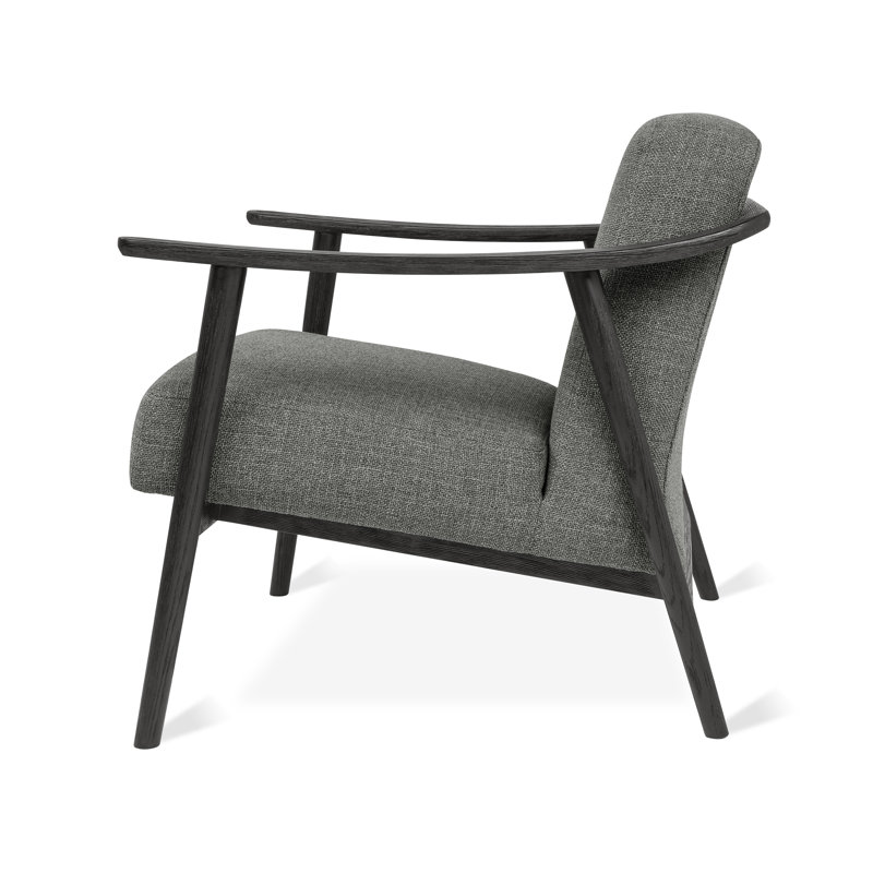 Baltic 76.2Cm Top Grain Leather Wide Armchair, Gray, Black