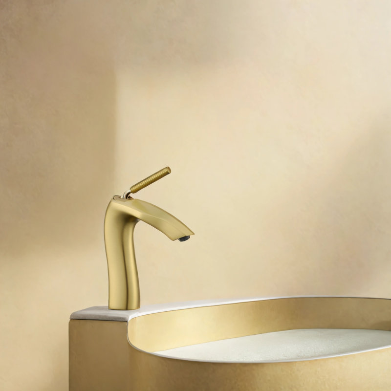 Robinet de lavabo à poignée simple, Doré