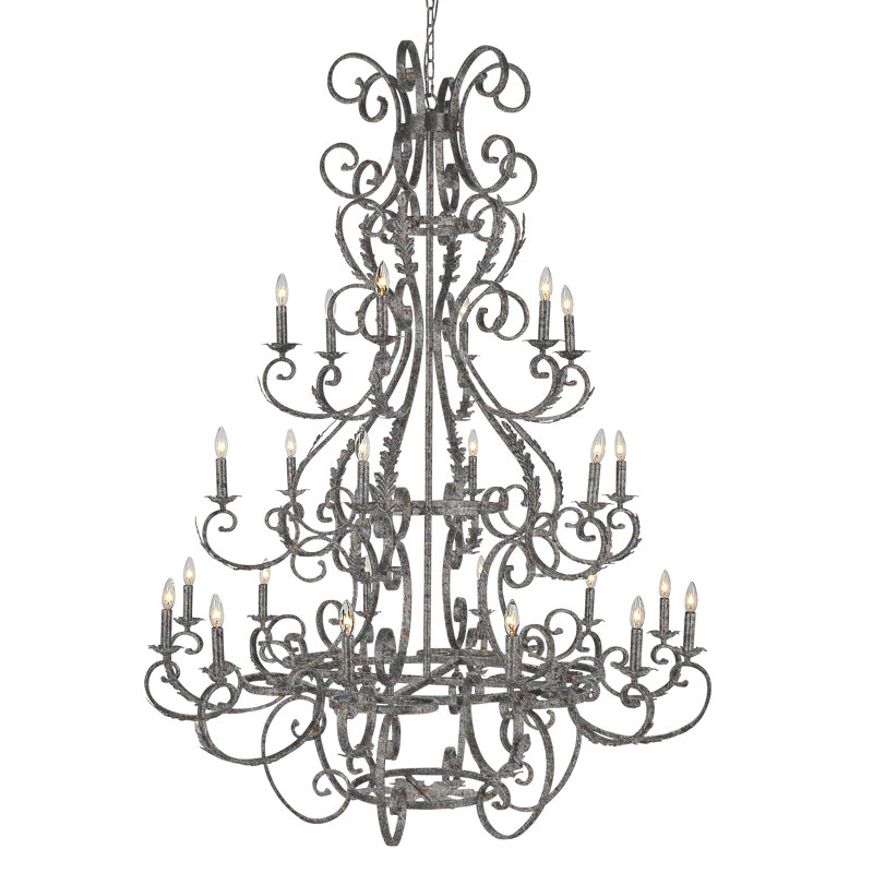 Lustre étagé style bougie 24 lumières French, Haute mer