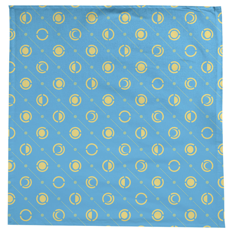 Nappe des phases de lune classiques, Bleu sarcelle/jaune