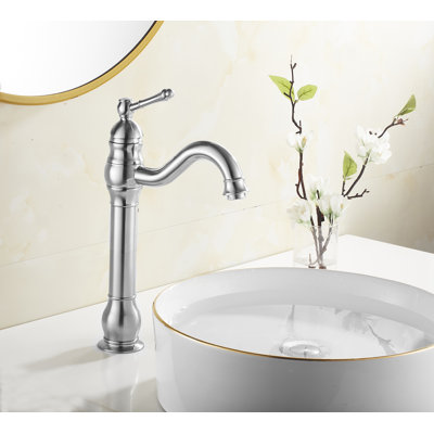 Robinet de lavabo de salle de bain pivotant à 360 ° pour robinet d'évier 1 trou à poignée simple et robinet de vidange assorti