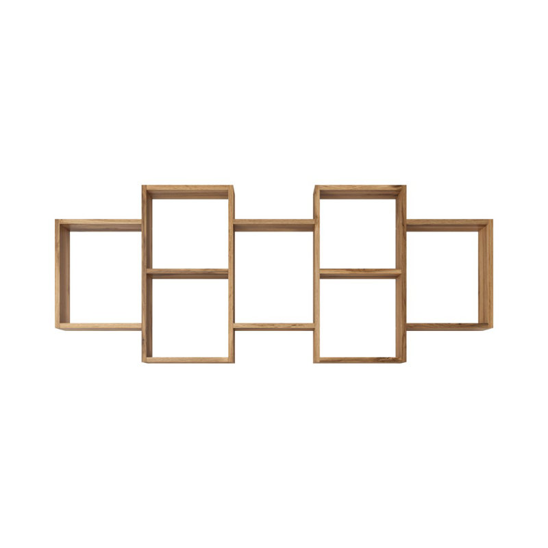 Wallaston 7 Piece Cube Shelf with Hooks, Wotan oak
