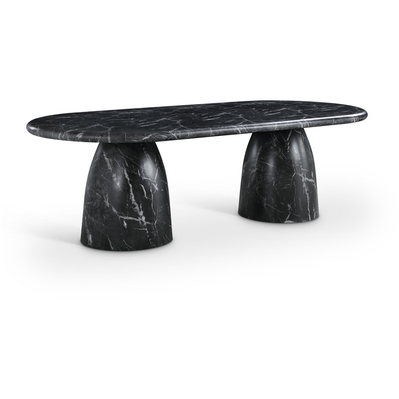 Table de salle à manger Cosenza, H 30 po x l 96 po x P 44,5 po, Noir, noir, noir, noir
