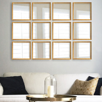 Ensemble de miroir élégant, 9,4 po x 9,4 po chacun | 100% verre avec cadre en plastique stratifié, 0,16 pouce d'épaisseur | Finition élégante dorée et argentée | Parfait pour la décoration intérieure, le salon, la chambre à coucher et le vestibule | Rehaussez votre espace avec une élégance moderne