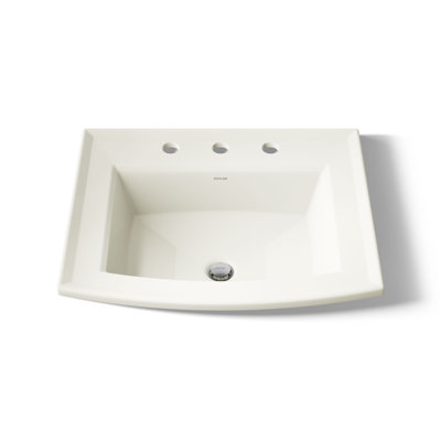 Archer® Vitreous China Rectangular Drop-In Bathroom Sink with Overflow