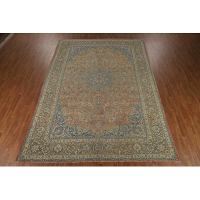 Orange Wool Vintage Traditional Area Rug 9x13
