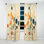 Chef-d'œuvre minimaliste beige Mid-Century - Rideau abstrait occultant minimalisme - 1 panneau