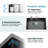 Stainless Steel Kitchen Sink, 27x19 Inch Single Bowl, Undermount Handmade in Black, with US Standard Drain and Hook