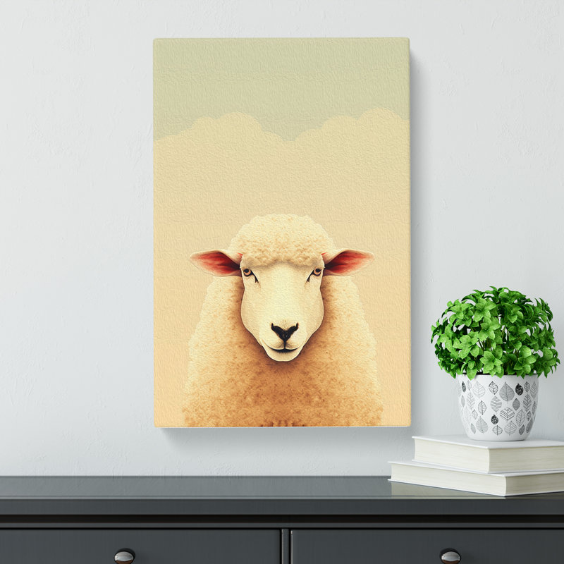 Sheep Minimalism No.4 - No Frame Print, 60cm H x 40cm W x 3cm D