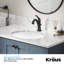 KRAUS Elavo. Lavabo de salle de bain ovale encastré en céramique en porcelaine blanche avec trop-plein, KCU-272