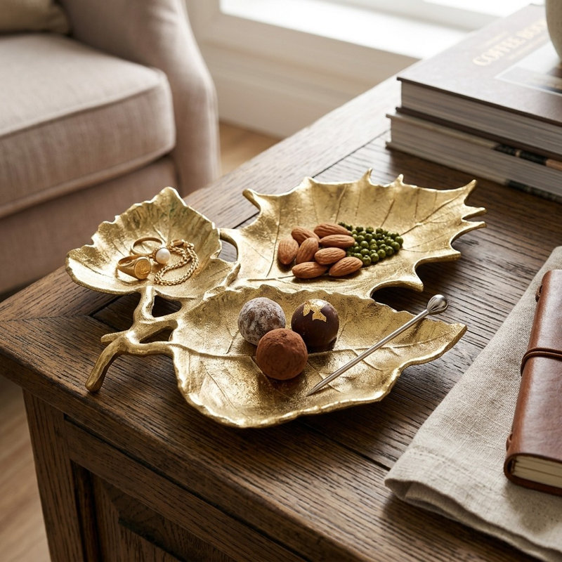 Malec Aluminum Tray, Gold