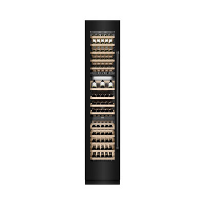 ZLINE 18 in. 9.0 cu. ft. DuraSnow Steel Triple Zone 68 Bottle Left Hinge Column Wine Cooler