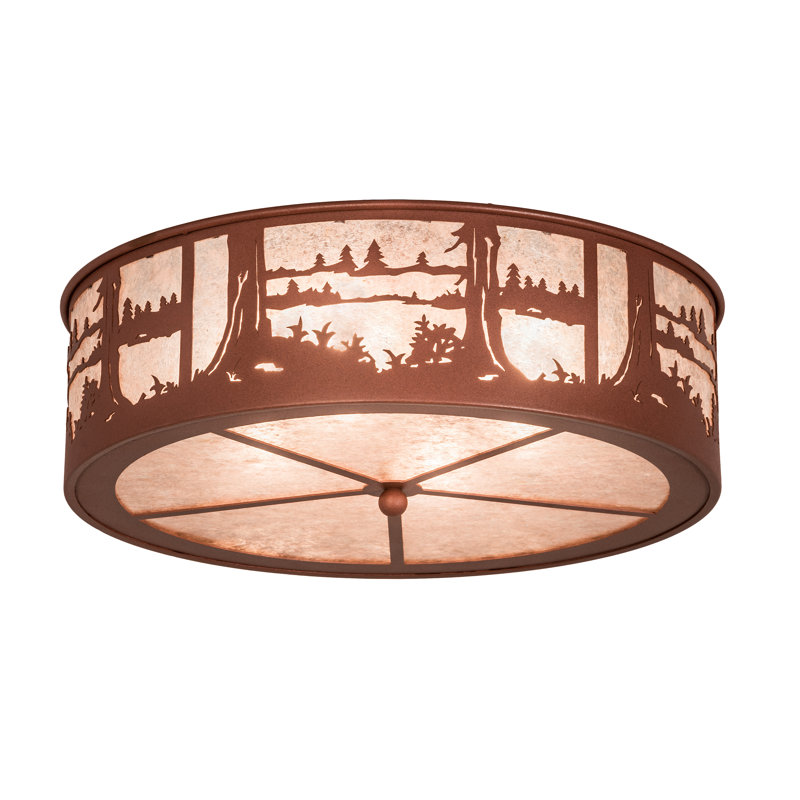 Rustic Lodge 4 - Light Flush Mount, Rust