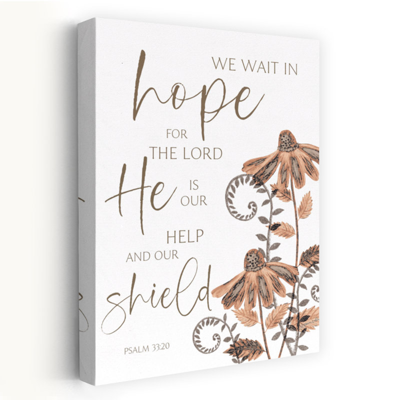 «We Wait In Hope - Contemporary Psalm 3320 Scripture Quote Art inspirant, H 32 po x l 48 po
