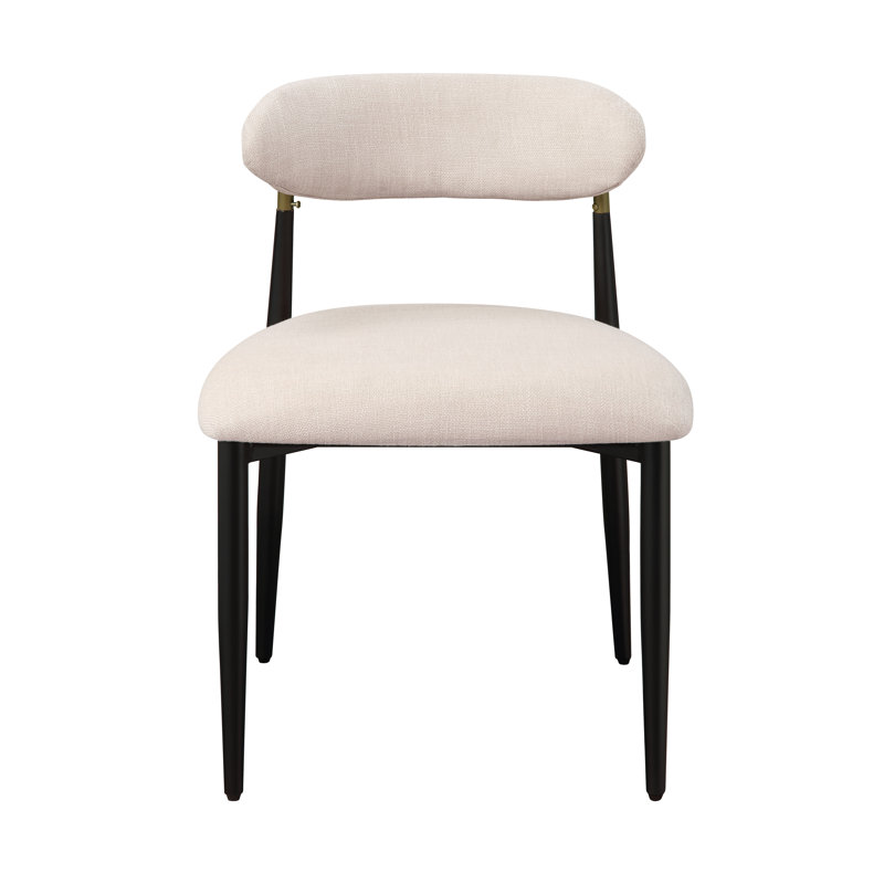 Chaise d'appoint sans accoudoirs Jaramillo en beige et noir (ensemble de 2), Beige