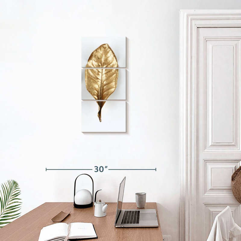 Feuille d’or, H 27 po x l 12 po