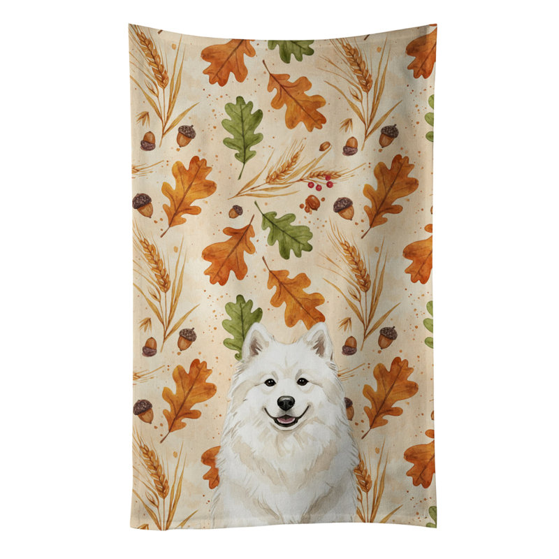 Serviette de cuisine tricolore Sheltie, Cream Samoyed