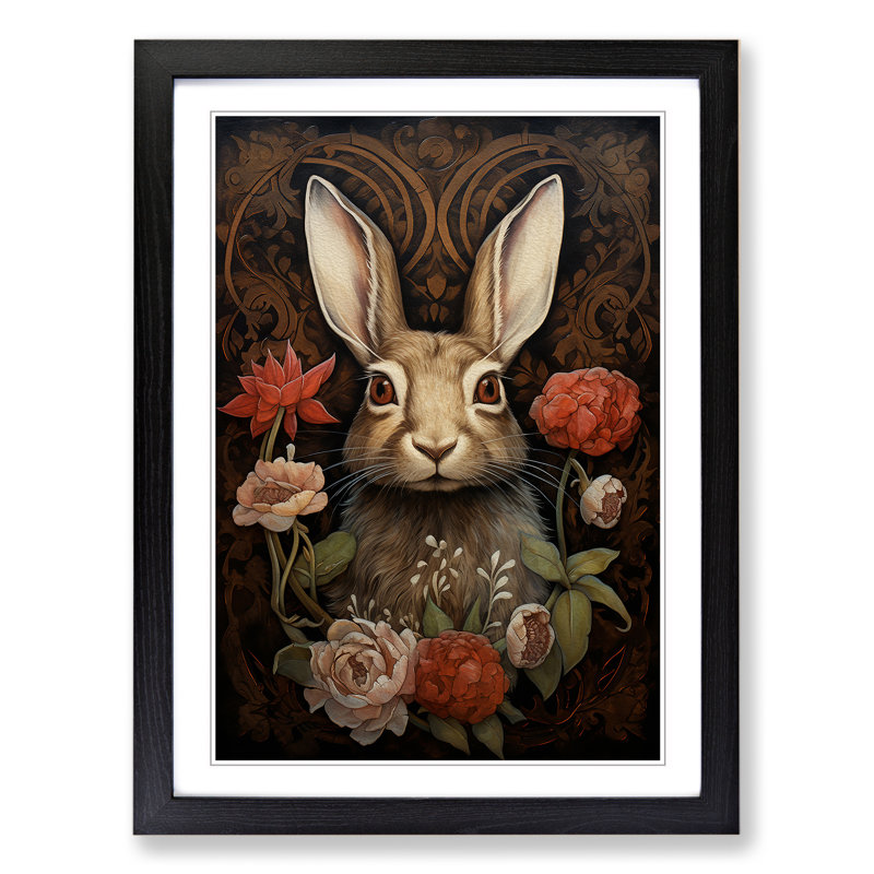 Hare Renaissance No.2 - Framed Print, 64cm H x 46cm W x 2cm D, Black