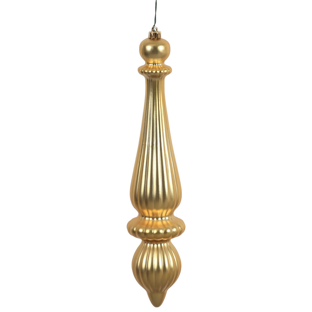 14" Finial Drop Christmas Ornament UV, Gold