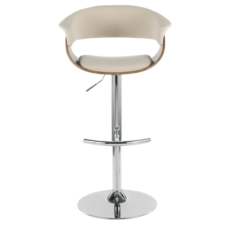 Tabouret de bar pivotant réglable en hauteur Amein, Crème