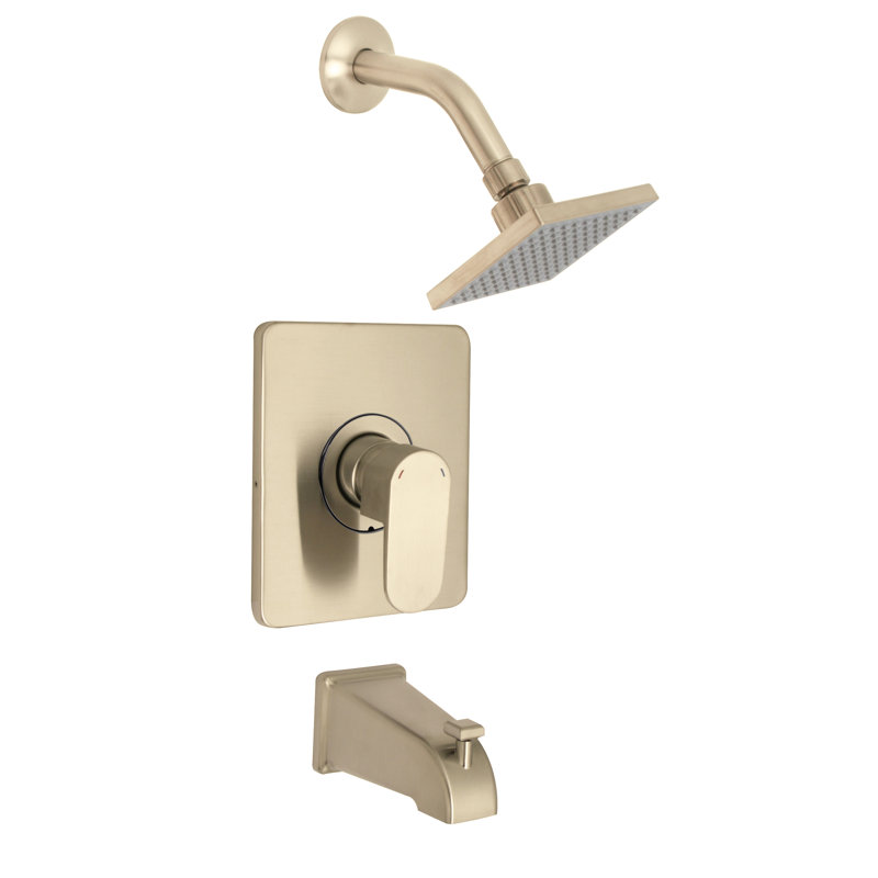 Robinet de douche et baignoire Reflection, Laiton satiné