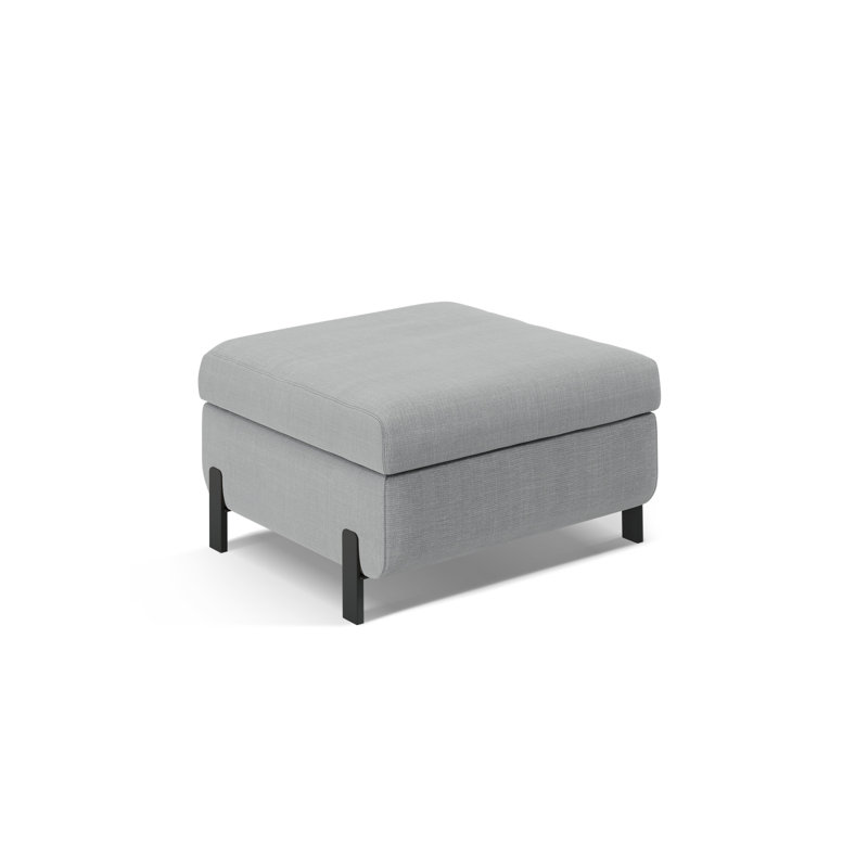 Ryott 72cm Wide Solid Colour Pouffe Ottoman, Light Grey