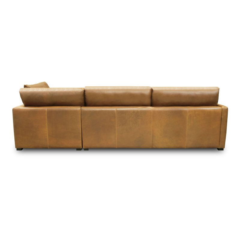 Leather Modular Chaise Sectional, Right Hand Facing