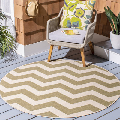 Tapis intérieur / extérieur vert / beige Arneshia