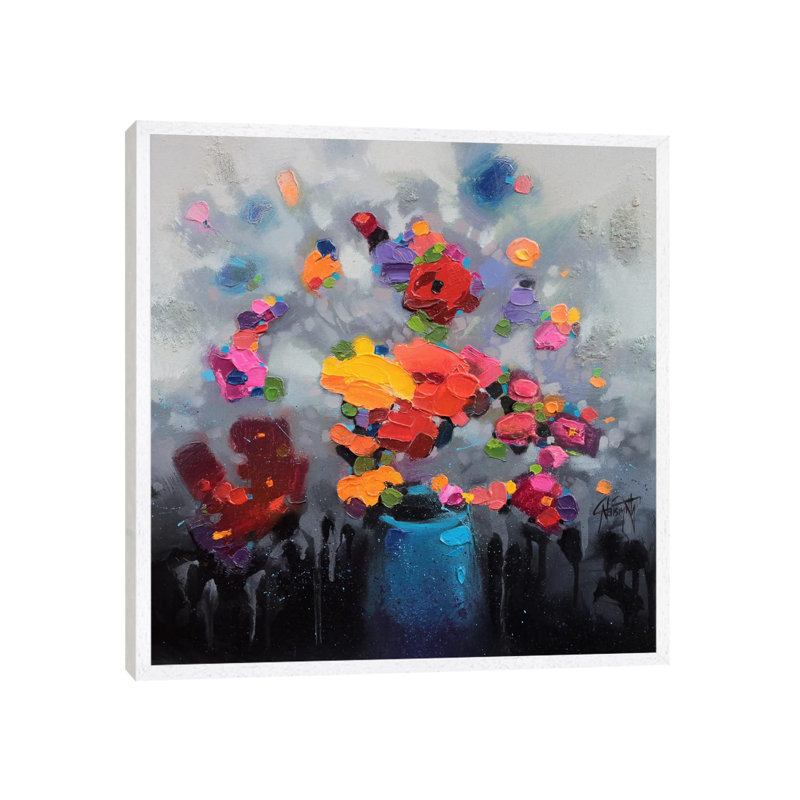 Bouquet I by Scott Naismith - Print on Canvas, White Framed, 66.04 cm H x 66.04 cm W