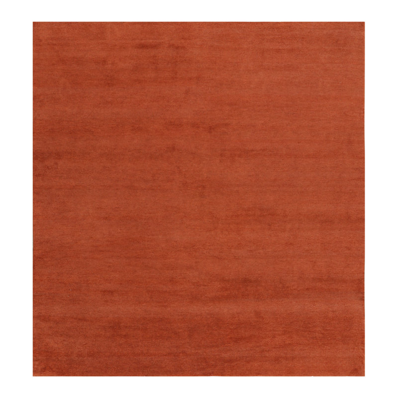Rug & Kilim’S Custom Modern Textural Rug In Burnt Orange Tones