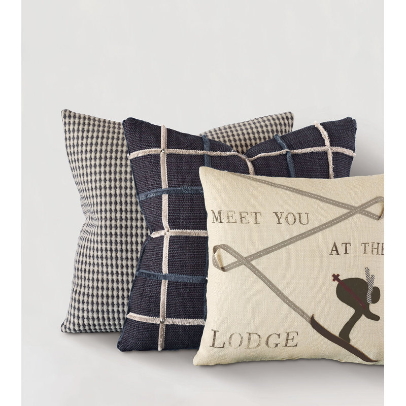 Gilmer Square Pillow Cover & Insert, Gilmer Charcoal, Faux Down