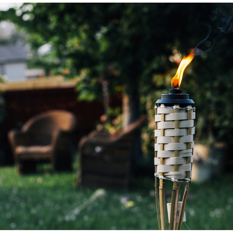 TIKI® Brand Easy Pour 57 Inch TIKI Torch Bamboo Classic Weave Brown