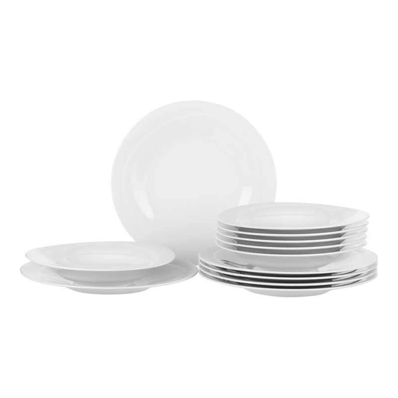 Trio 12 Piece Bone China Dinnerware Set, Service for 6