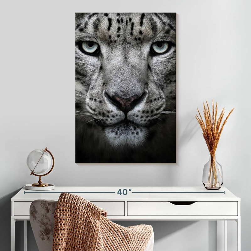 Brampt Snow Leopard Face, 30" H x 20" W