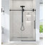 Porte de douche coulissante simple sans cadre de 44 à 48 po x H 76 po - Verre trempé transparent de 5/16 po (8 mm), conception de dérivation avec finition noir mat-126143560