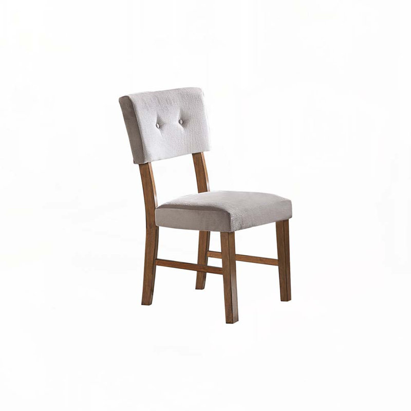 Ensemble de chaises de salle à manger rembourrées en polyester avec dossier capitonné, pieds en bois