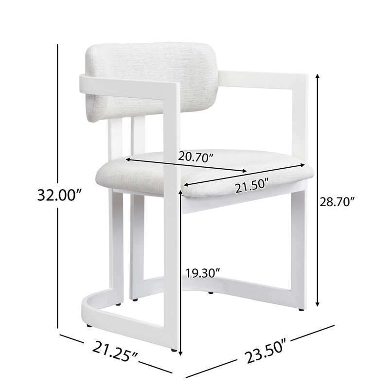 Chaise de salle à manger rétro, Blanc, Blanc