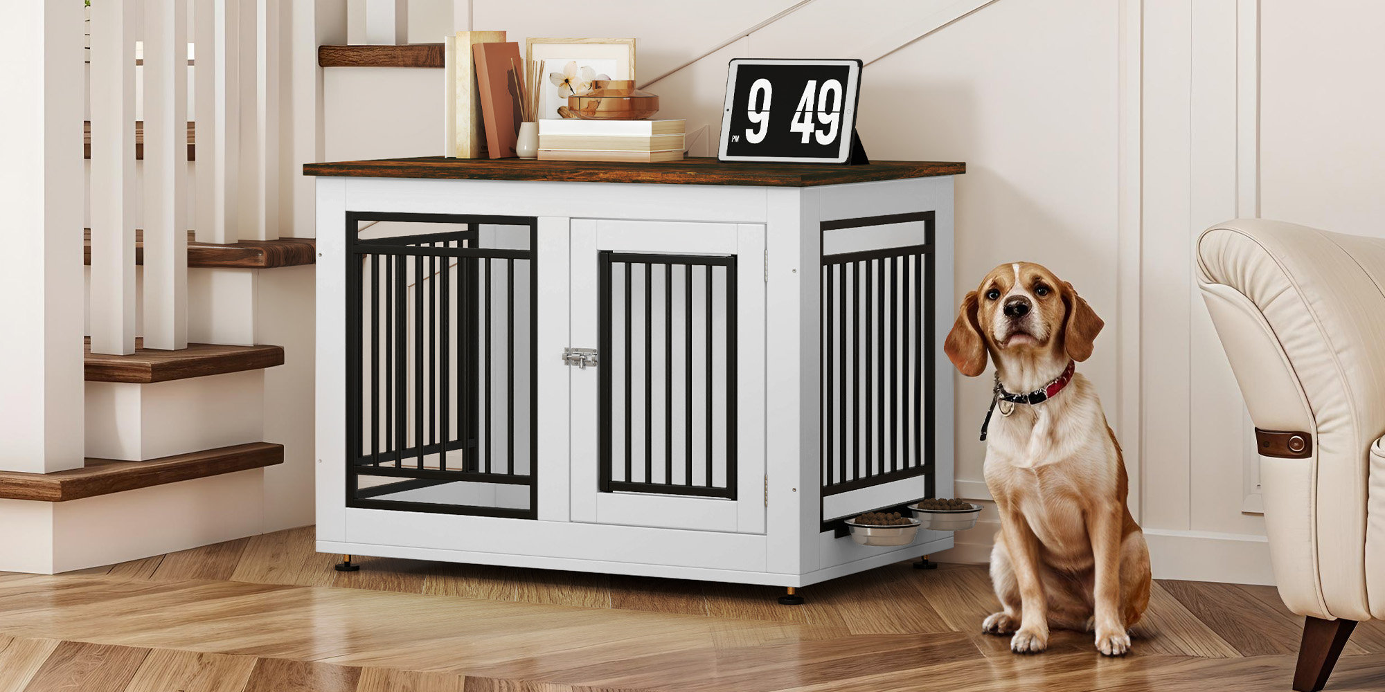 Photo inspiration: Fresh Look at Tucker Murphy Pet Wooden Dog Crate Furniture With Double Feeding