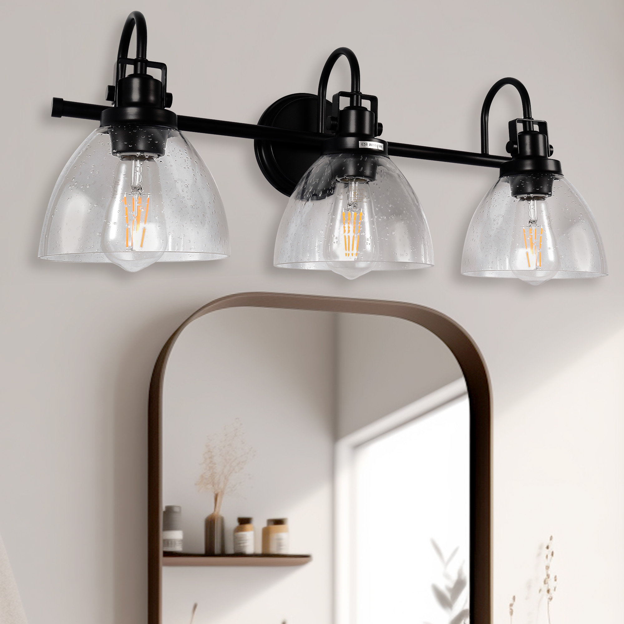 Breakwater Bay Ulyana Dimmable Black Vanity Light Bathroom Vanity