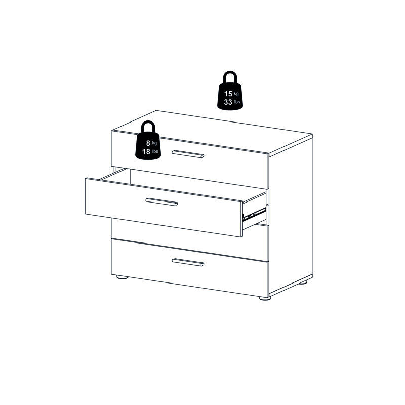 Gianna 4 Drawer 31.57'' W Dresser, White