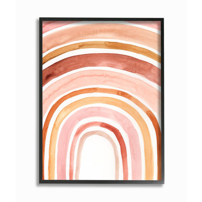 «Warm Red Shades of Abstract Arches» par Victoria Borges - reproduction d'art