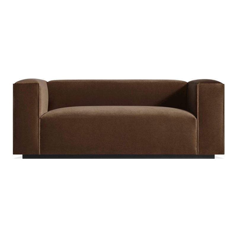 Cleon Upholstered 74'' Sofa, Coffee Velvet Polyester Blend