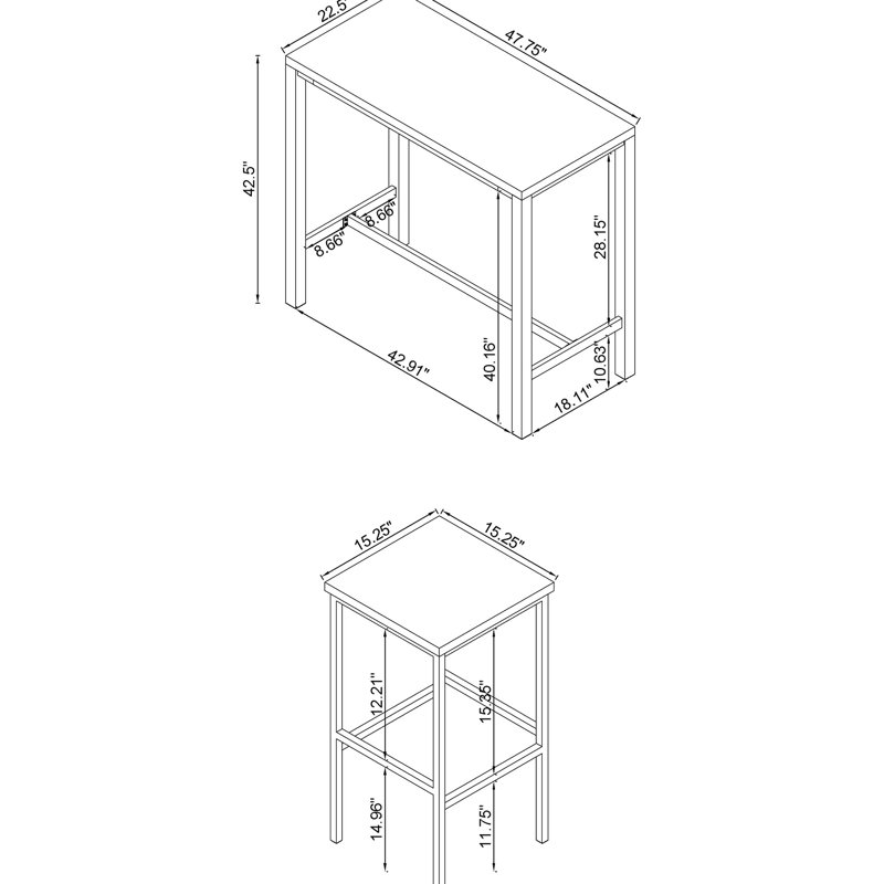 Bar contemporain cinq pièces avec table blanche laquée et quatre chaises sans dossier pour des repas conviviaux. Structure en acier poli, hauteur pub, style moderne et confortable.
