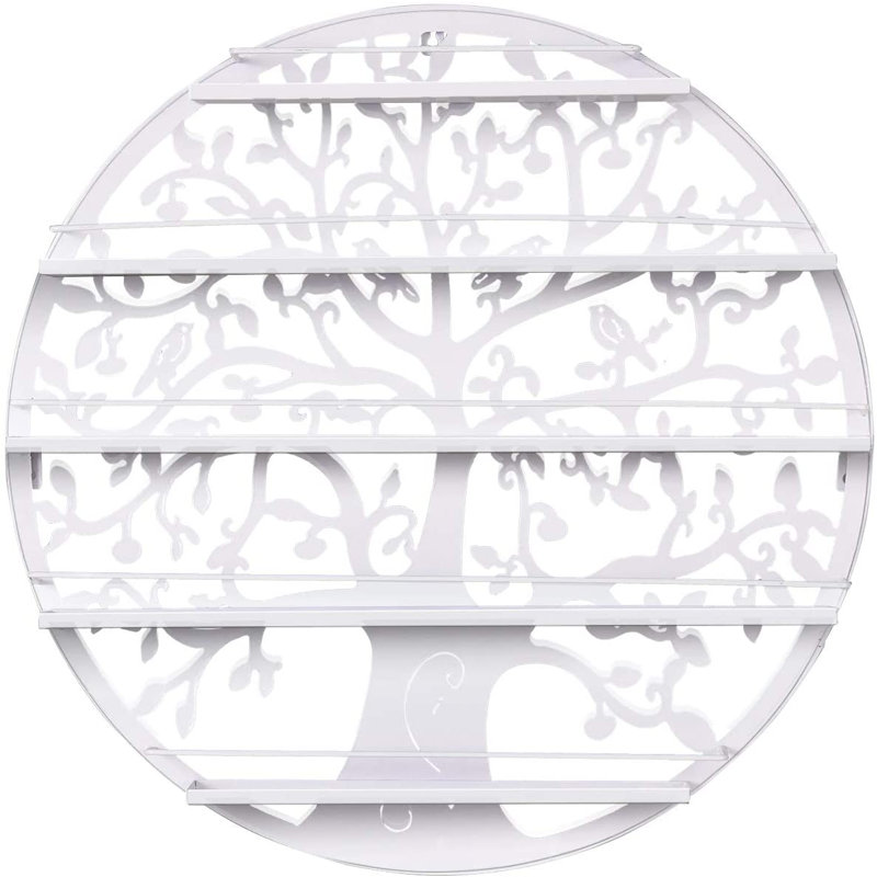 Amyris 5 Piece Circle Metal Accent Shelf, White