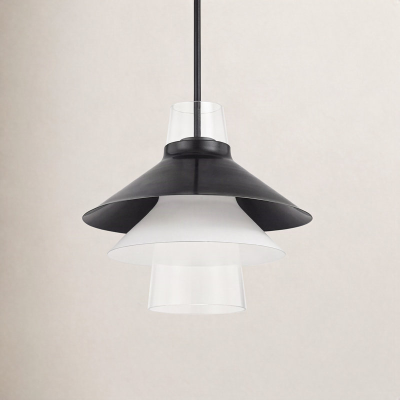 Luminaire suspendu conique 1 lumière Camilo, Bronze vieilli