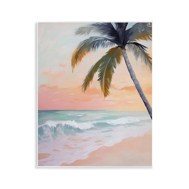 Tranquil Sunset & Beach Palm Wall Plaque, design by Creative Studio