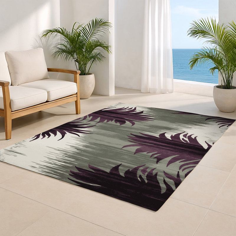 Watercolor Brown Indoor and Outdoor Area Rug, Rectangle 4' x 6'