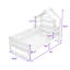 Lit en forme de maison de rêve avec structure de style toit et tablette de rangement-312608913-312608915
