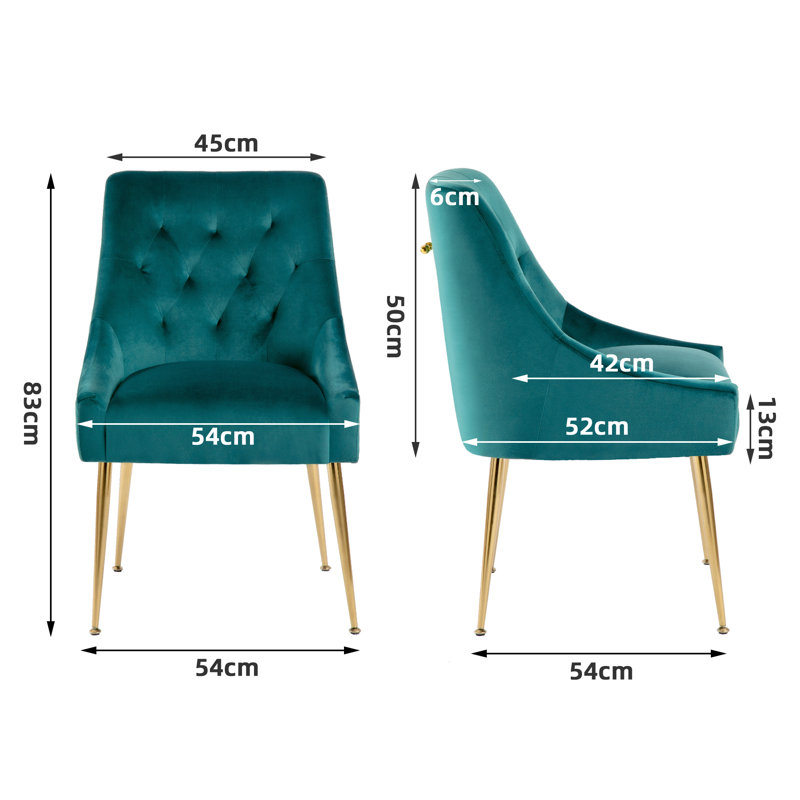 Eilis 30cm H Polyester Upholstered Upholstered Back Side Chair, Green