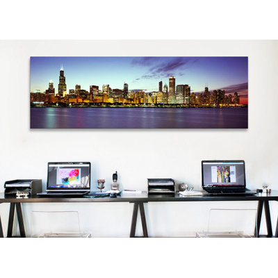 «Buildings at the Waterfront, Lake Michigan, Chicago, Cook County, Illinois», reproduction de photo sur toile